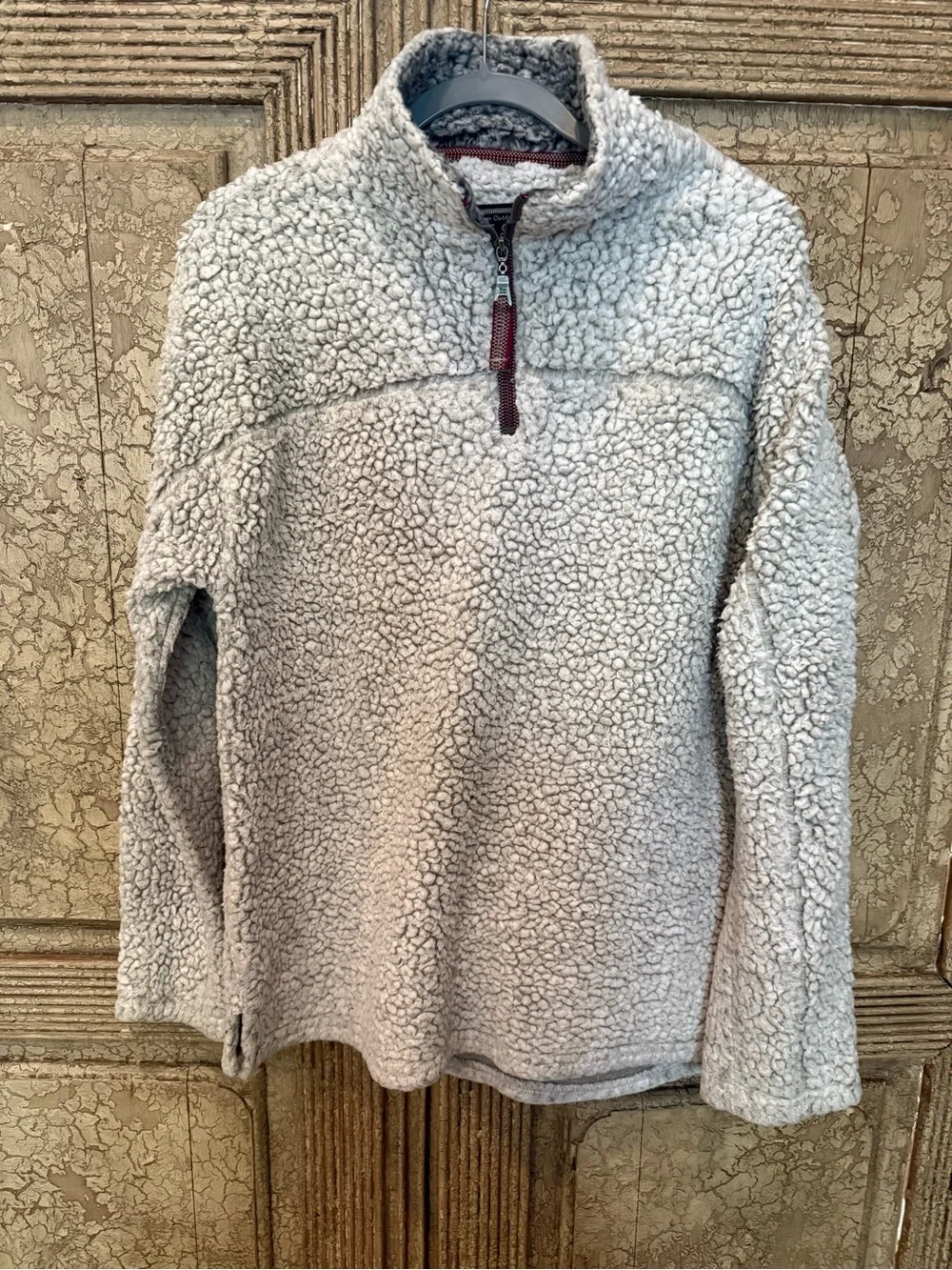 True Grit Cream Sherpa Half-Zip Turtleneck Pullover